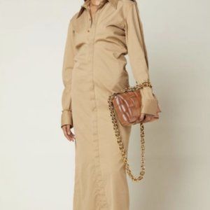 Bottega Veneta Long-Sleeve Maxi Shirt dress (retail $1,920)